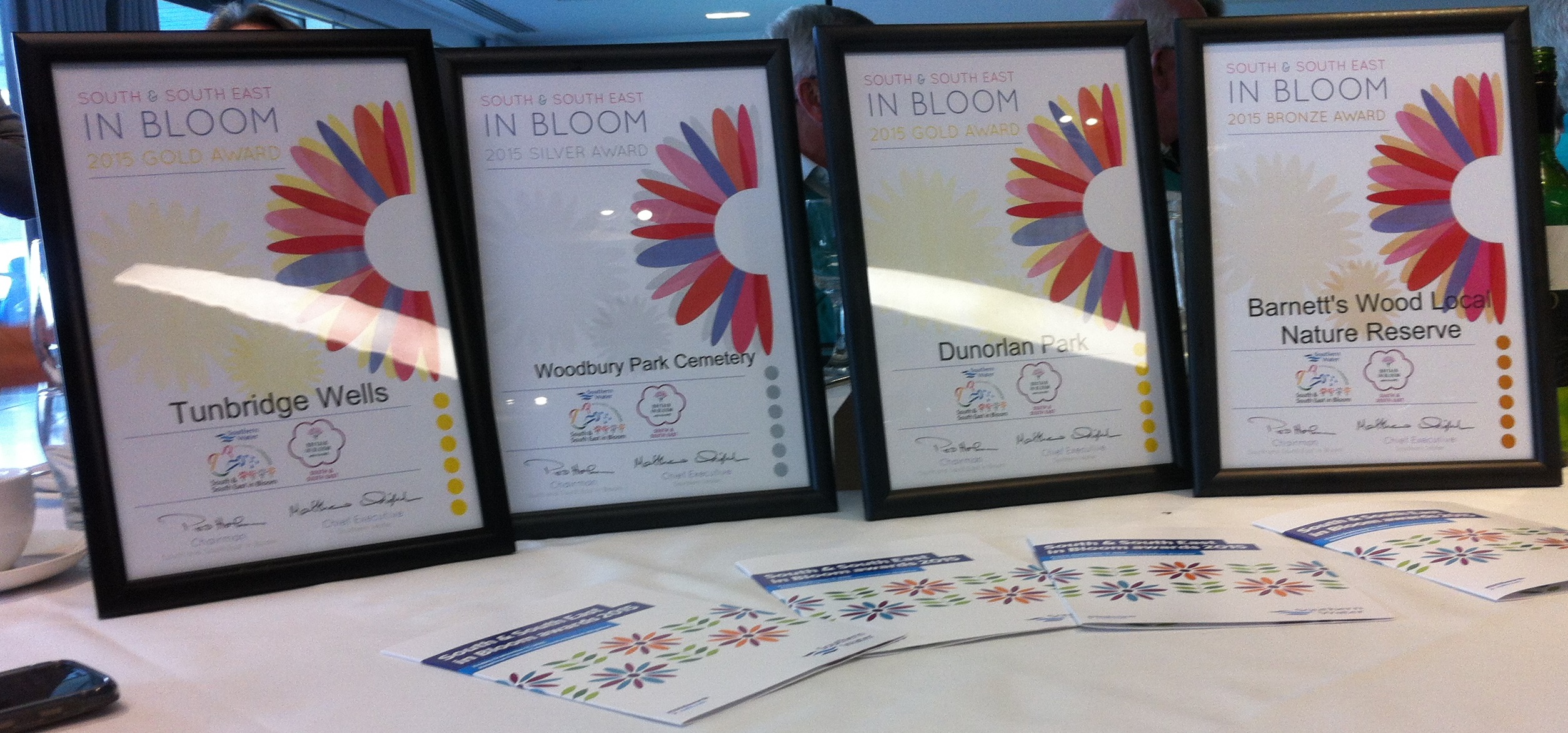 Royal Tunbridge Wells in Bloom awards certificates (KM/2015)