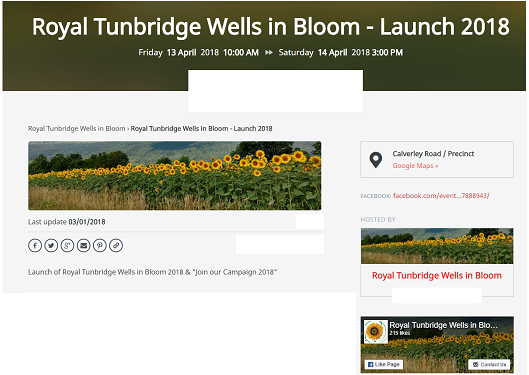 Royal Tunbridge Wells in Bloom - launch event 2018 - Evensi listing