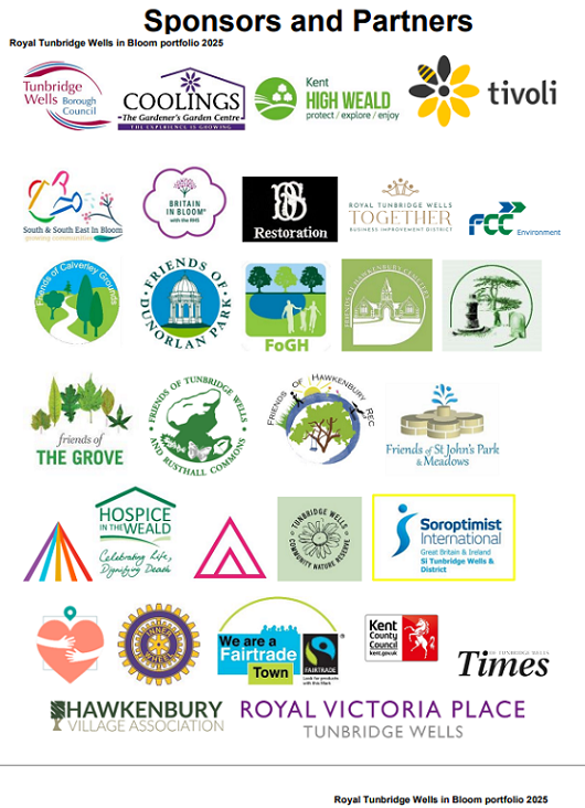Royal Tunbridge Wells in Bloom - sponsors 2025 - portfolio BiB